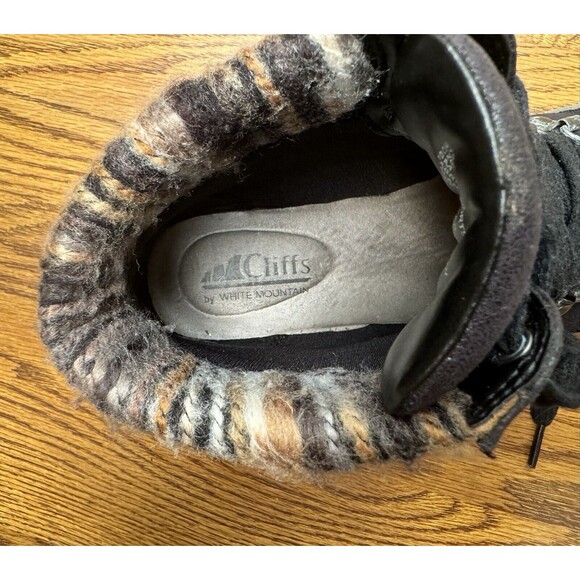 Cliffs by White Mountain Ankle Boot Womens 6M Lace Up Black Hiker Bootie - Picture 4 of 9